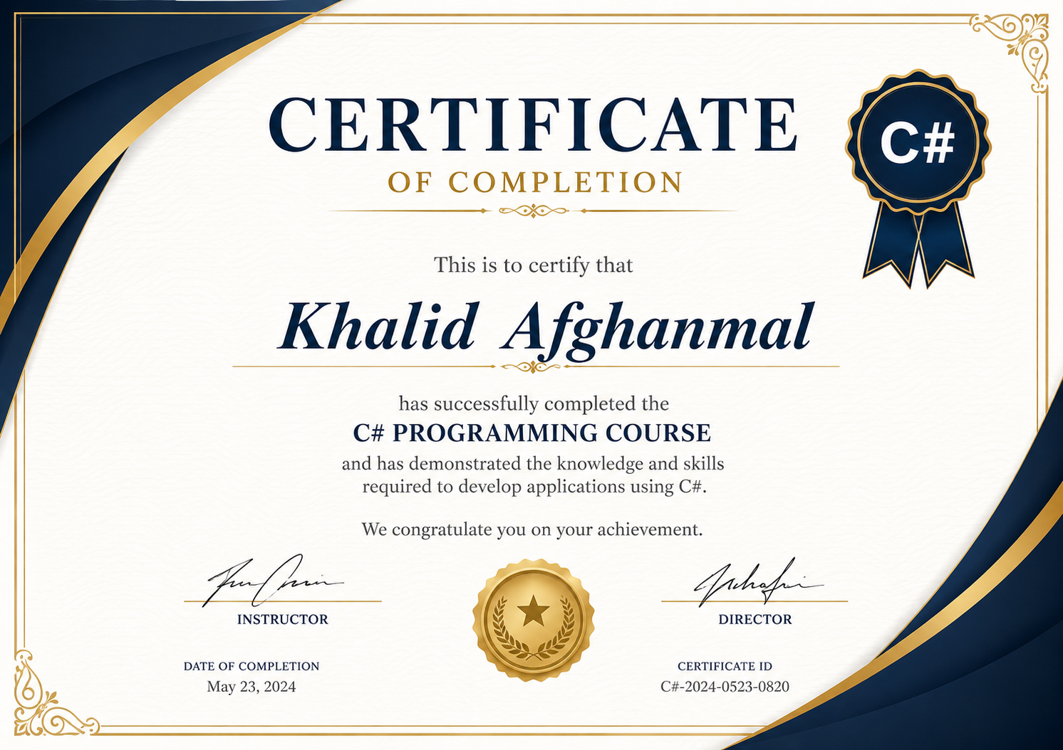 C# certificate